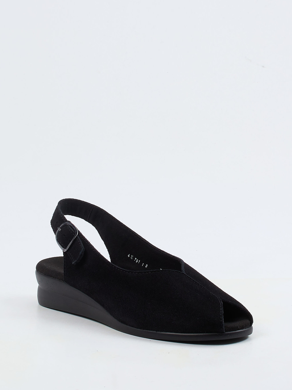 Semler – Slingback-Sandale aus Veloursleder schwarz