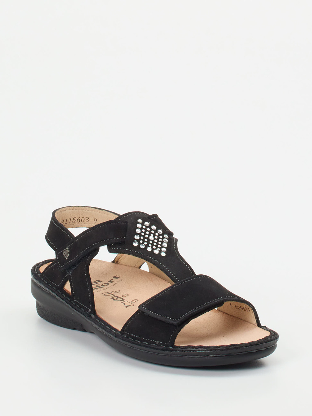 Finn Comfort – Komfortsandalen aus Nubukleder schwarz
