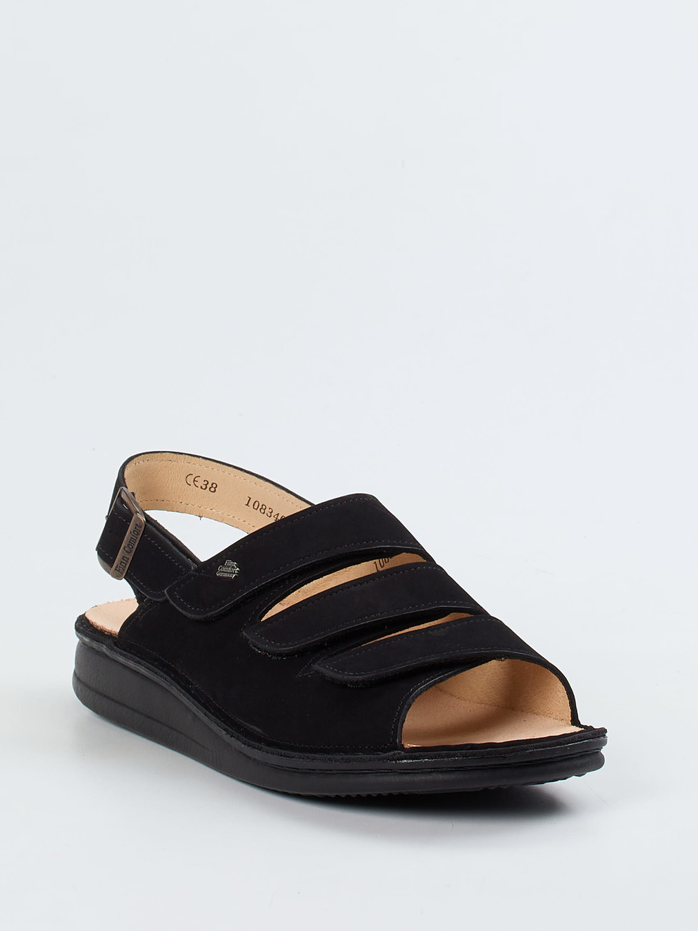 Finn Comfort – Komfort-Sandalen aus Nubukleder schwarz