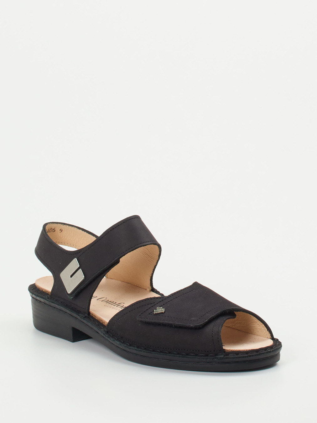 Finn Comfort – Komfortsandalen aus Nubukleder schwarz