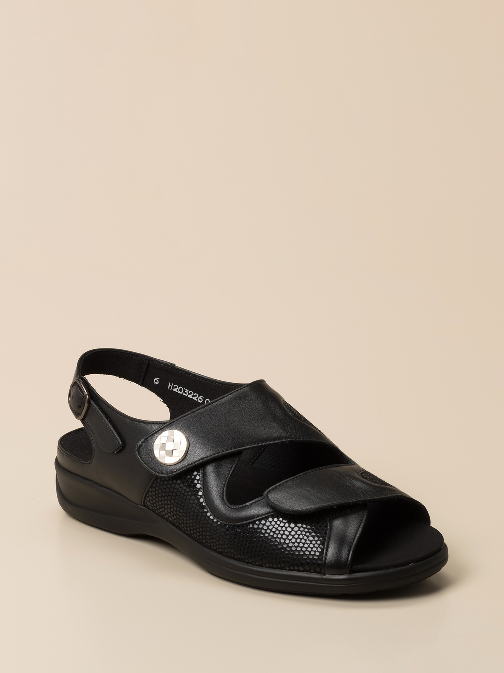 Solidus – Komfortsandalen aus Kalbleder schwarz