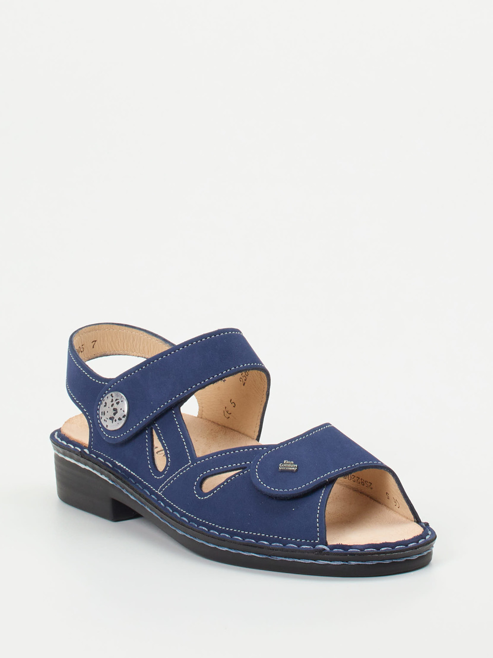 Finn Comfort – Komfortsandale aus Nubukleder Marineblau