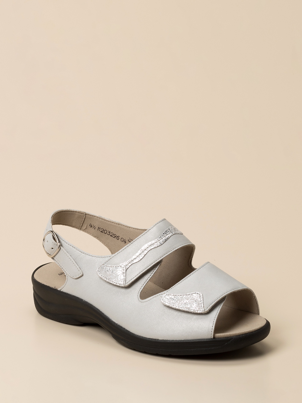 Solidus – Sandalette aus Kalbleder silbergrau