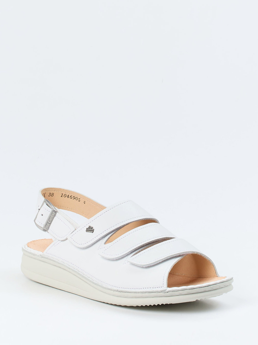Finn Comfort – Komfortsandalen aus Kalbleder weiß