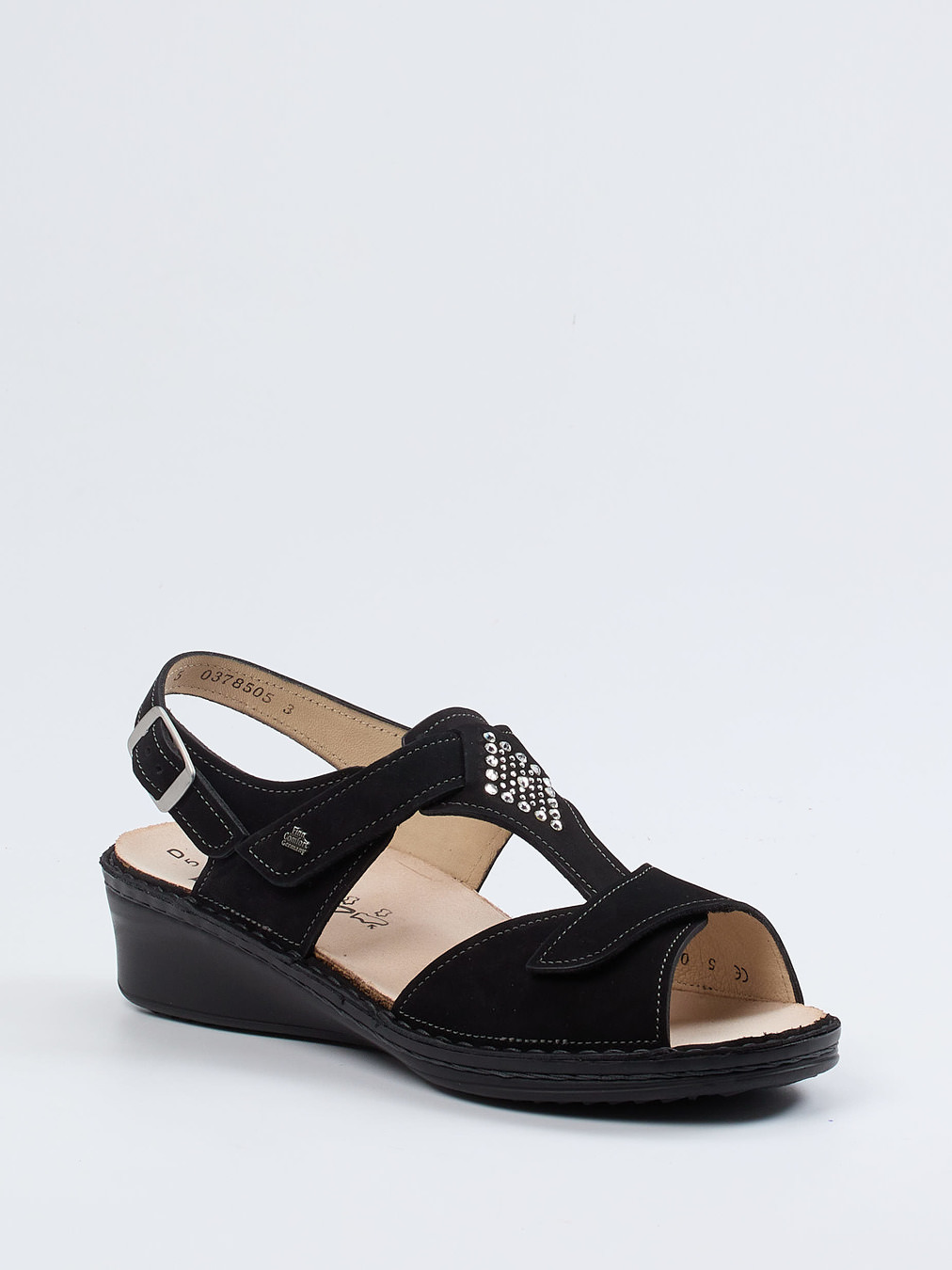 Finn Comfort – Komfortsandale aus Nubukleder schwarz