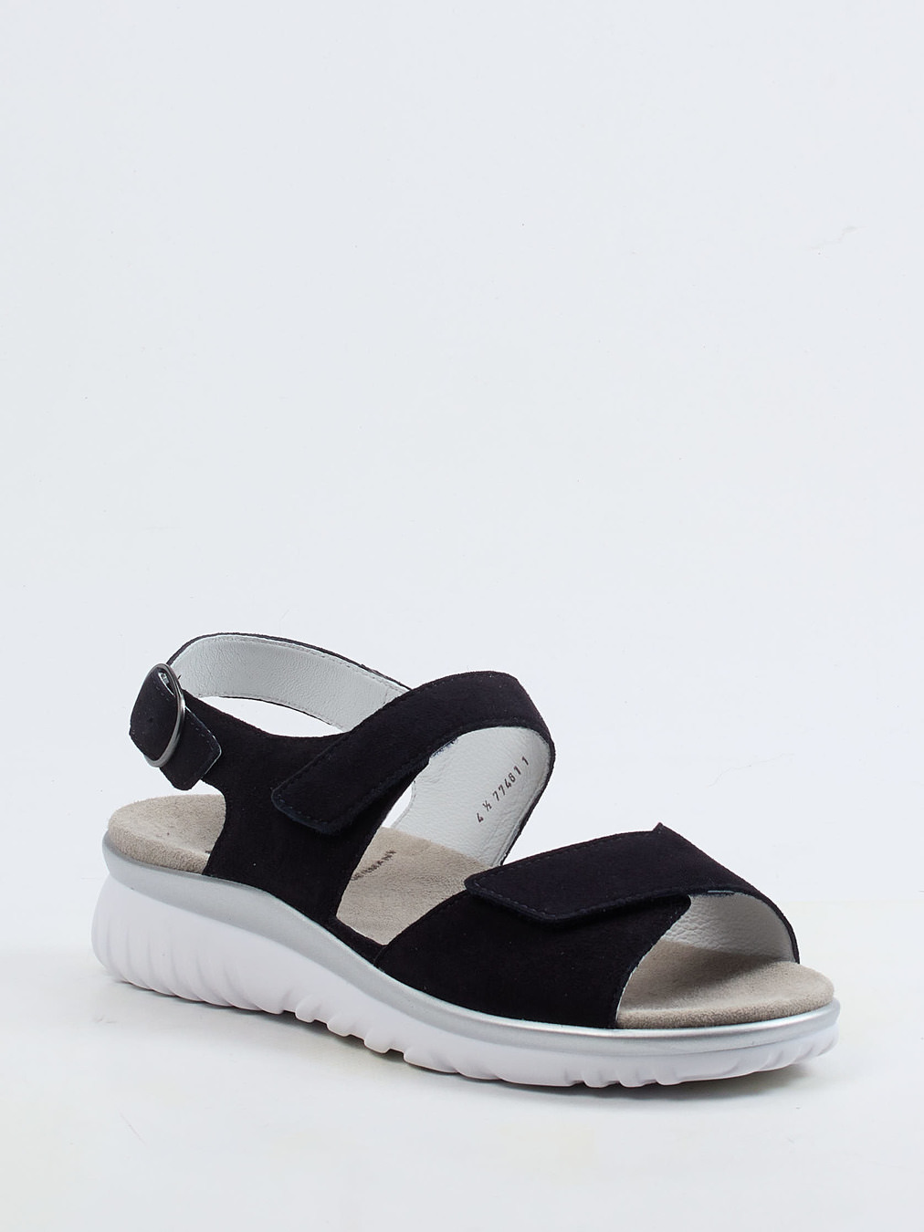 Semler – Komfortsandalen aus Veloursleder Blau