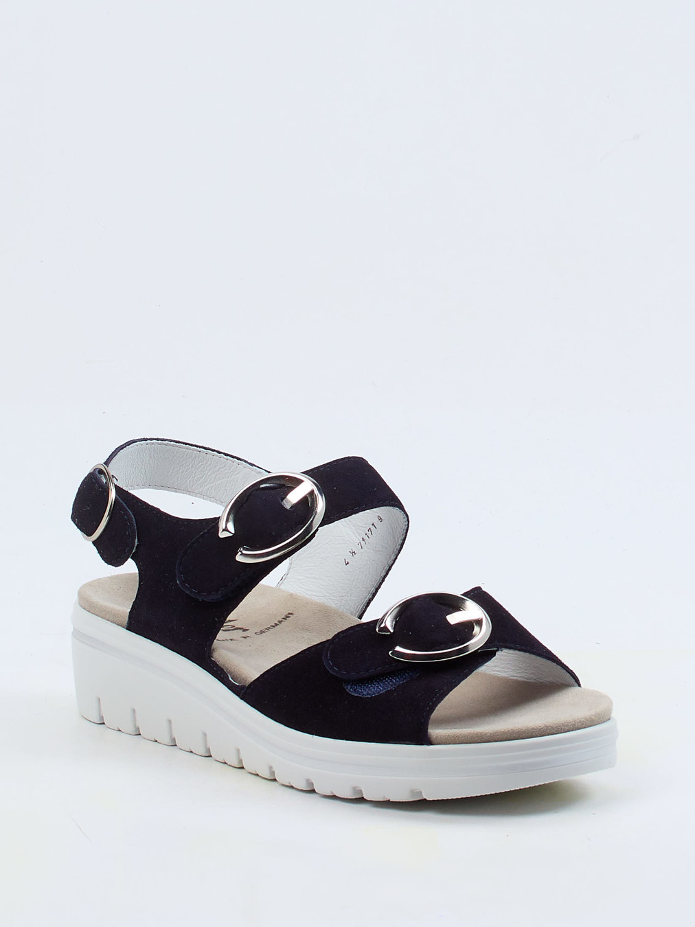 Semler – Komfort-Sandalen aus Veloursleder Dunkelblau