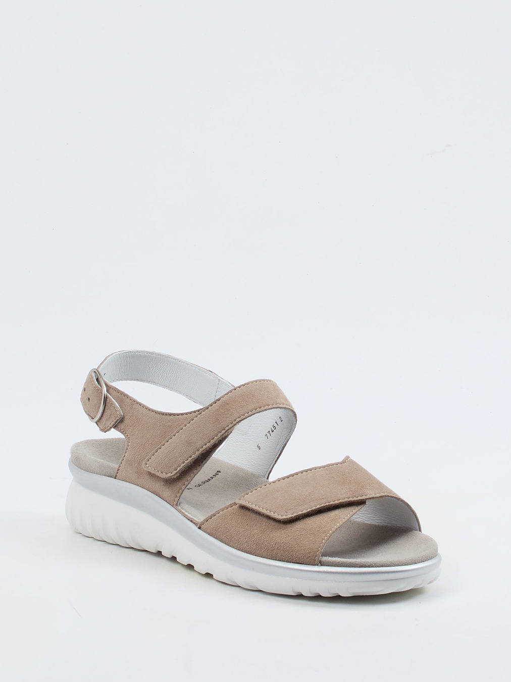 Semler – Komfortsandalen aus Veloursleder beige