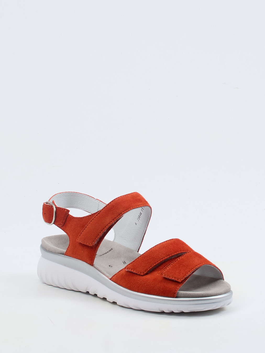 Semler – Komfortsandale aus Veloursleder orange