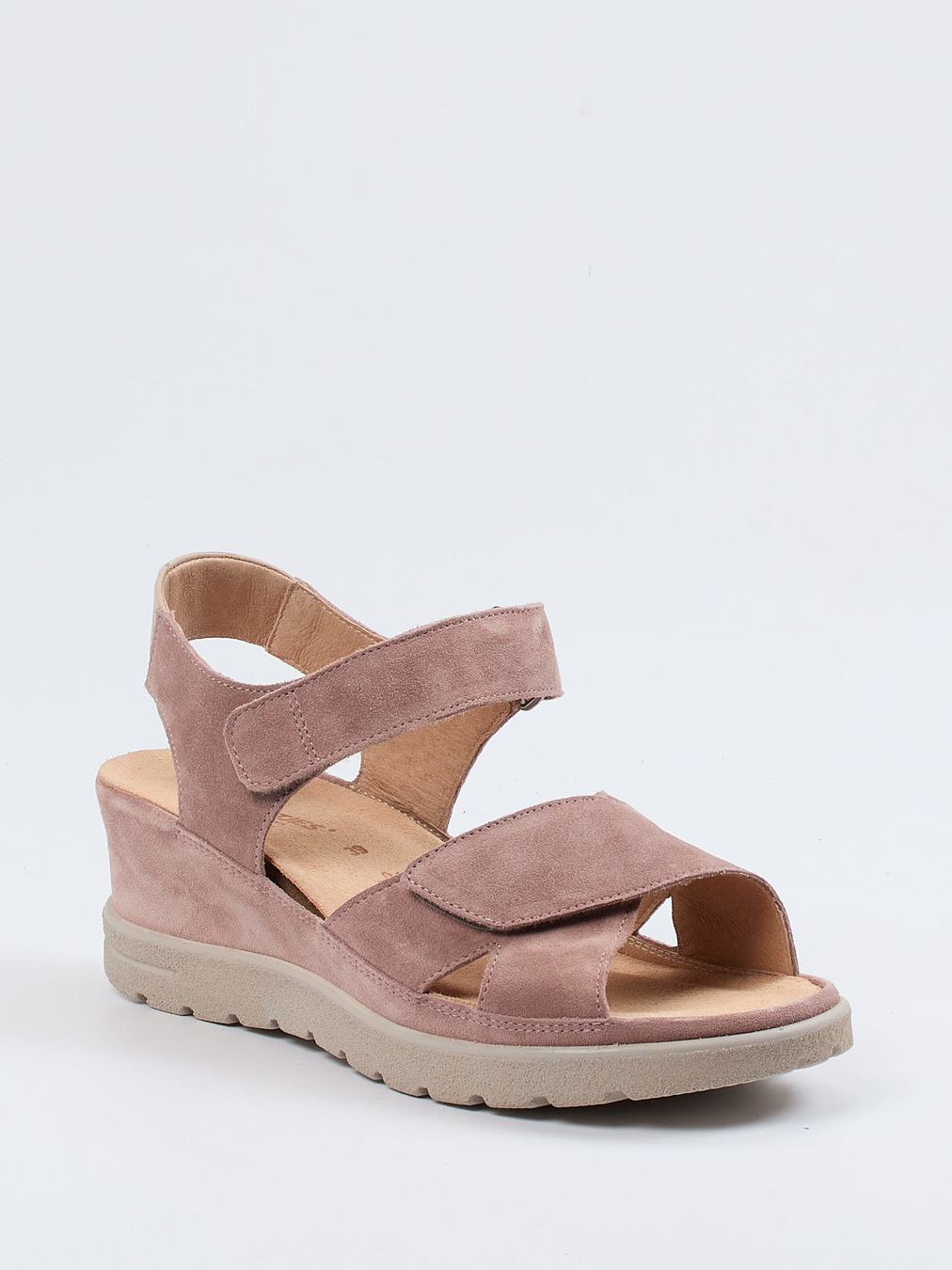 Hartjes – Komfortsandale aus Veloursleder in Altrosa