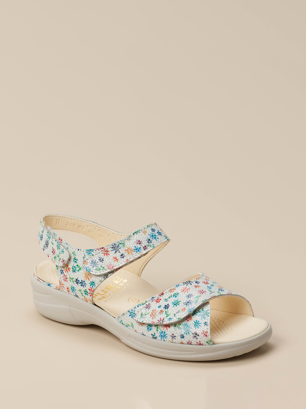 Christian Dietz – Komfortsandale aus geprägtem Leder multicolor