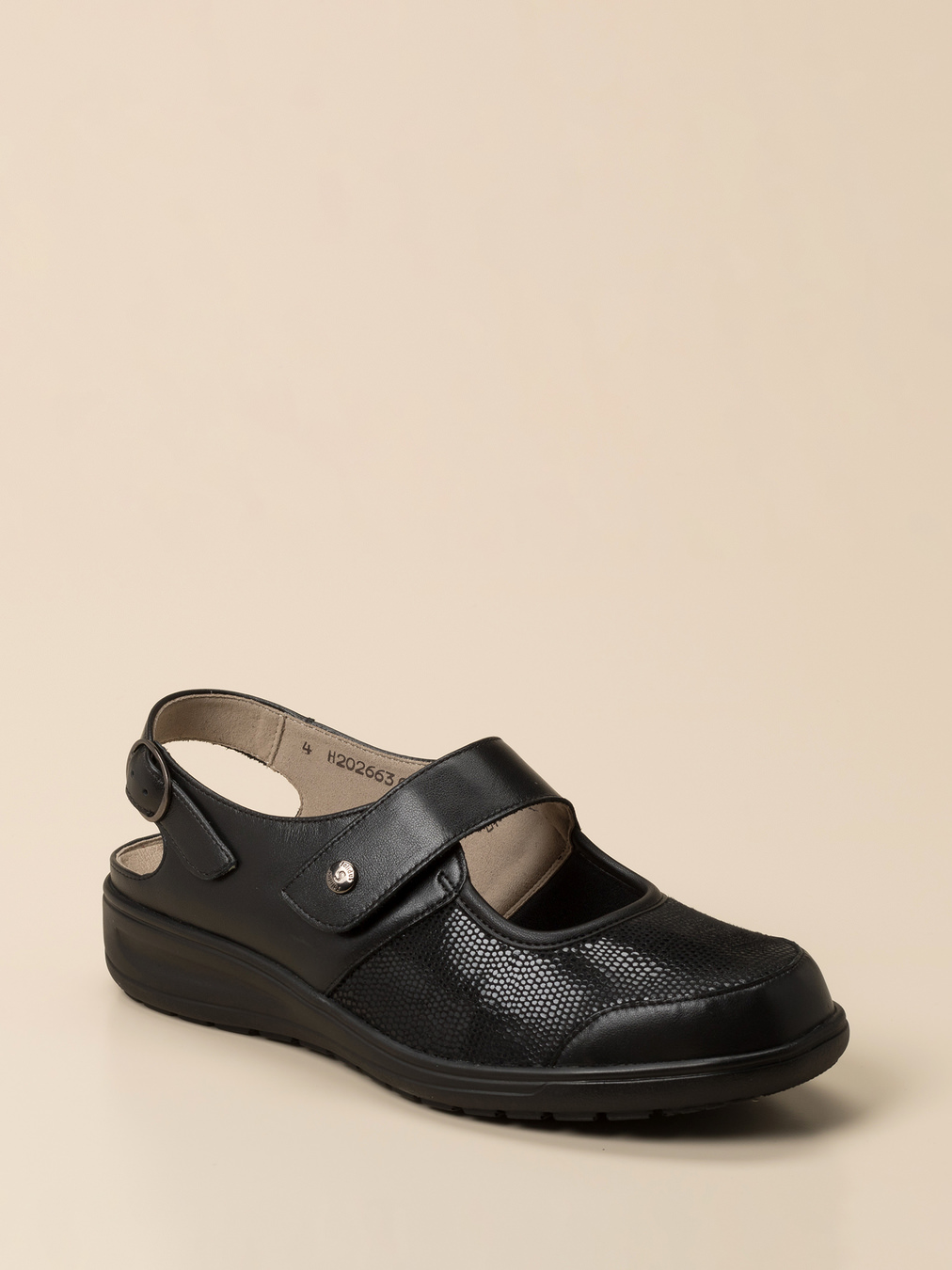 Solidus – Komfort-Slingback aus Glattleder schwarz