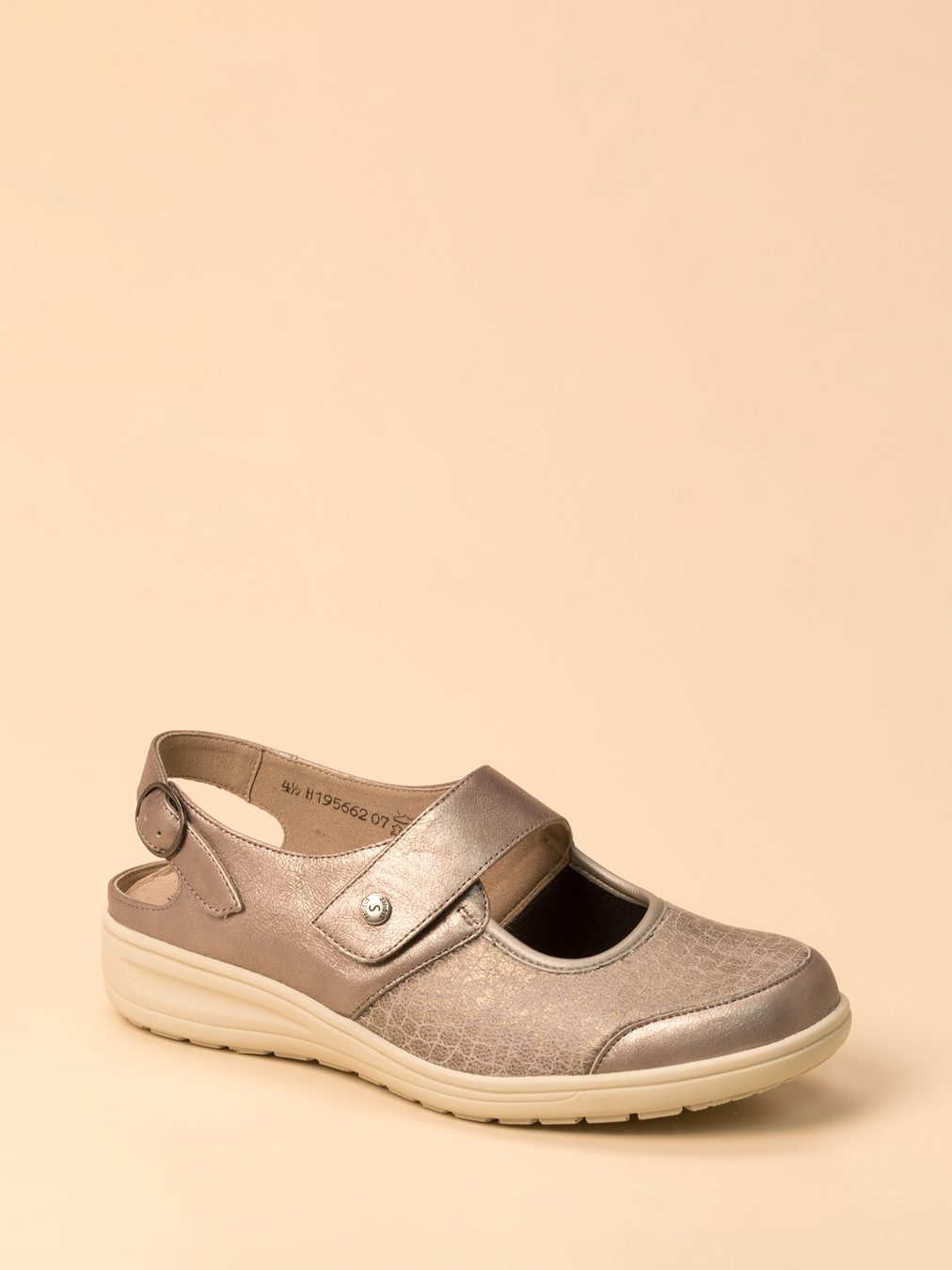 Solidus – Komfort-Slingback aus Stretchleder silber