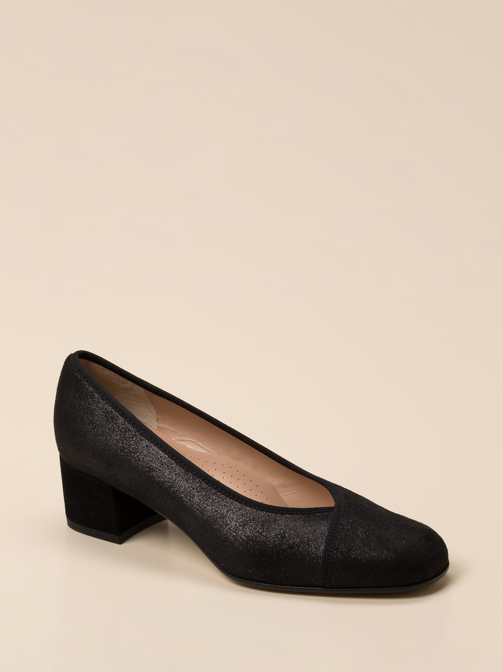Cinzia Valle – Blockabsatz-Pumps aus Veloursleder schwarz