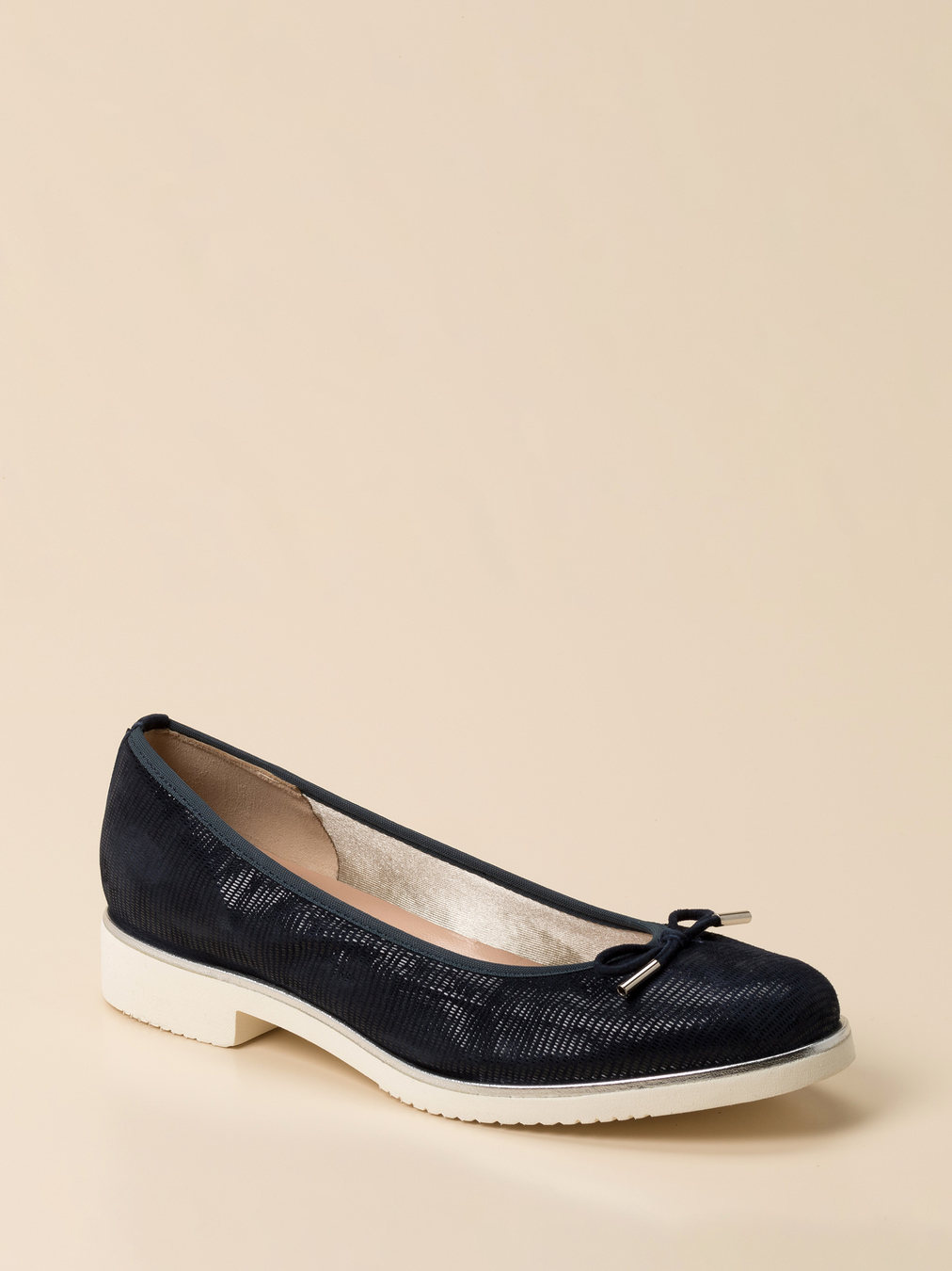 Cinzia Valle – Ballerinas aus geprägtem Leder Blau