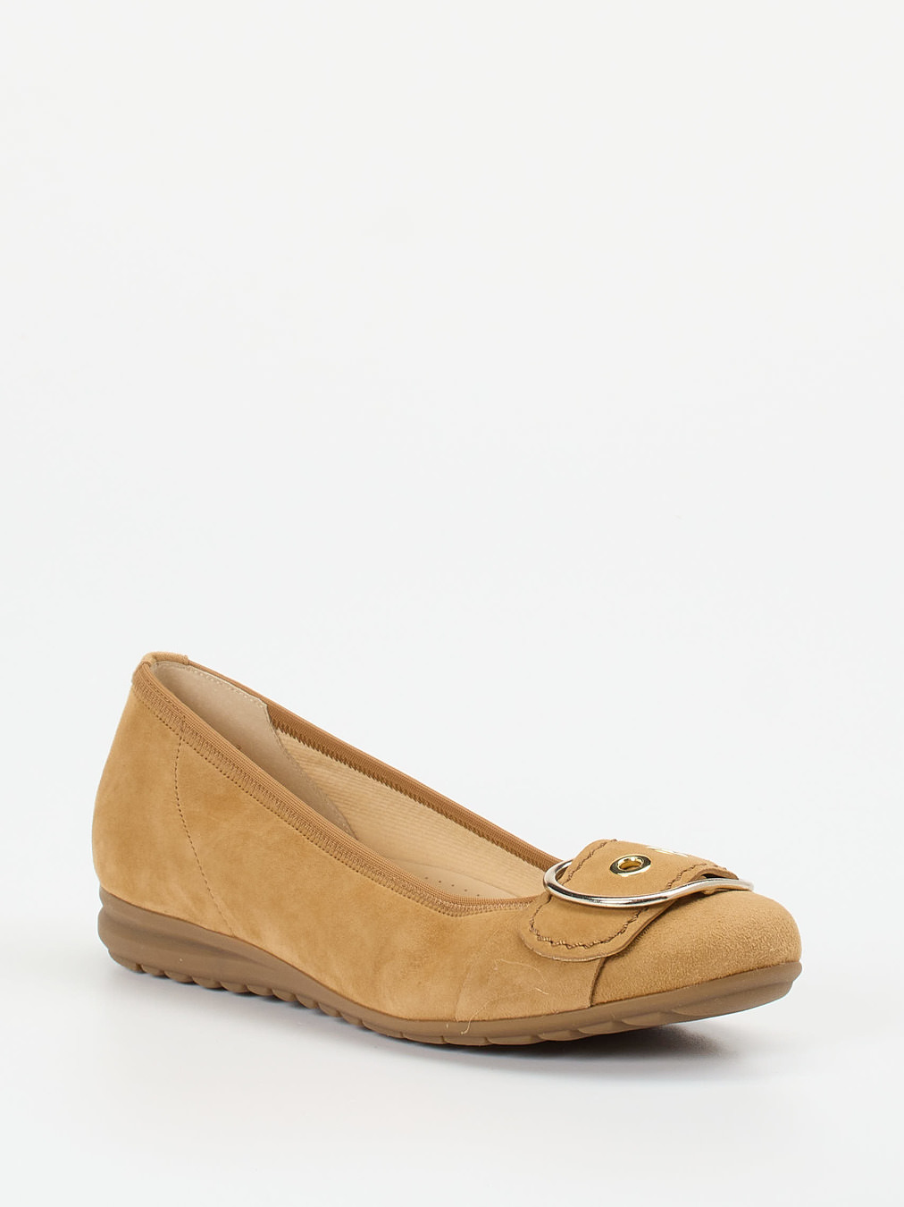 Gabor Comfort – Ballerinas aus Veloursleder hellbraun