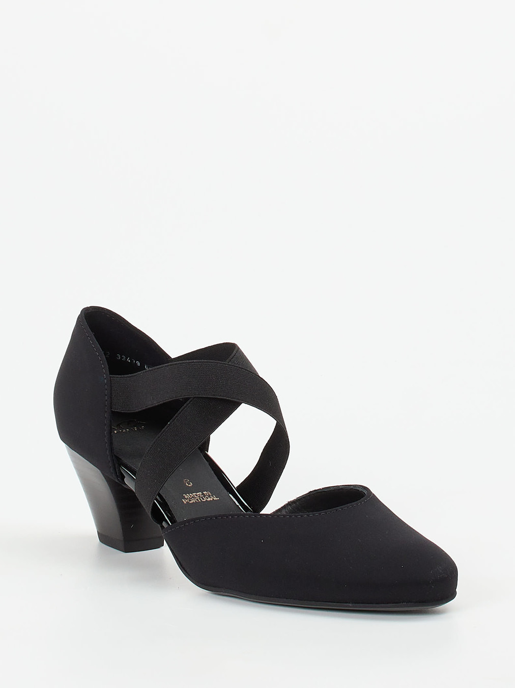 Ara – Spangenpumps aus Textil Schwarz