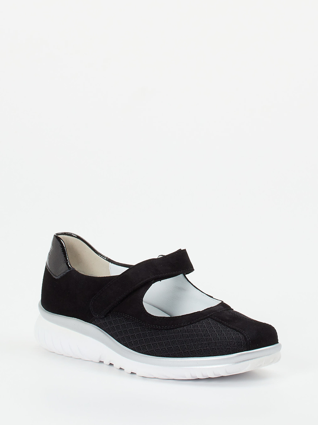 Semler – Mary Jane Sneaker aus Veloursleder schwarz