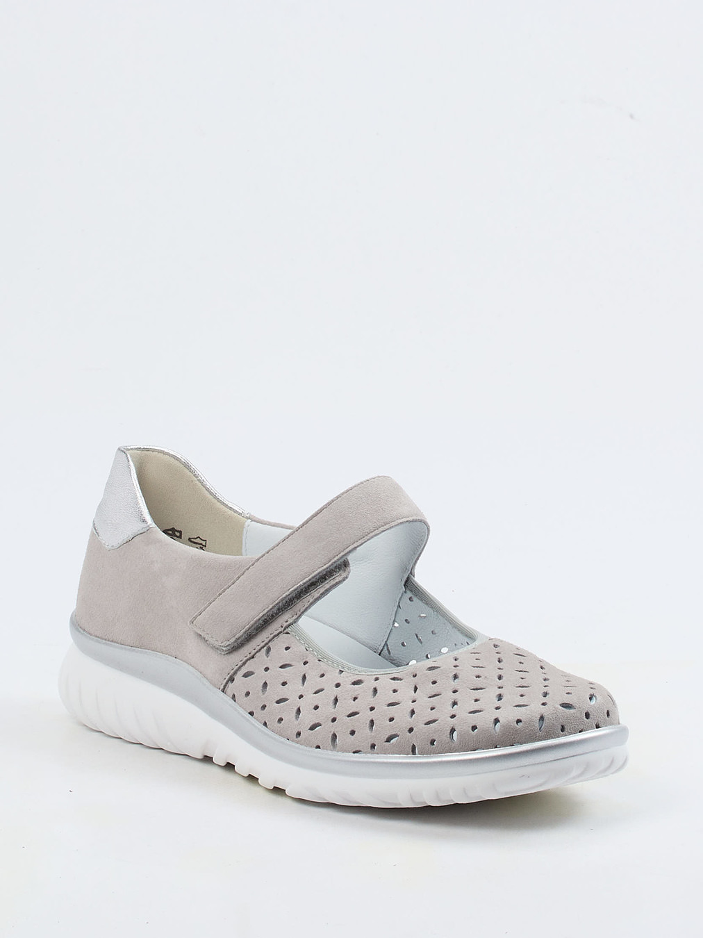 Semler – Mary Janes aus Veloursleder Taupe-Grau