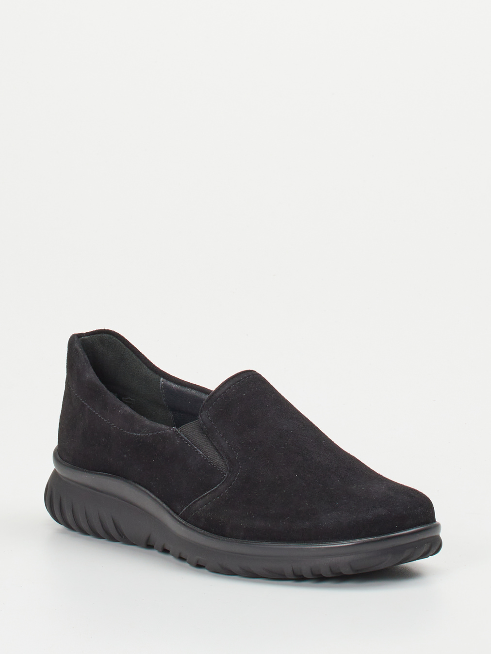 Semler – Komfort-Slipper aus Veloursleder schwarz