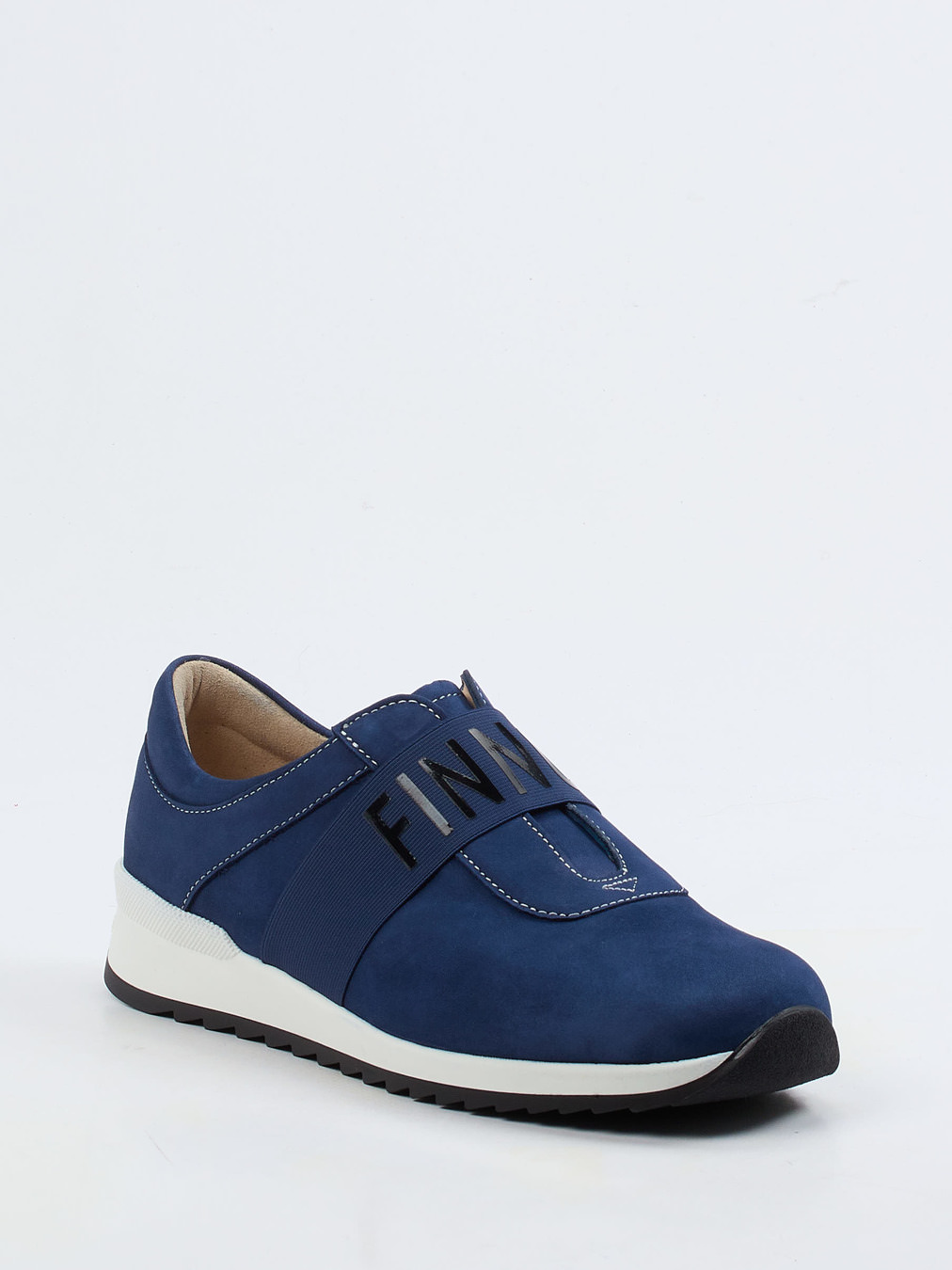 Finn Comfort – Slipper aus Nubukleder in Marineblau