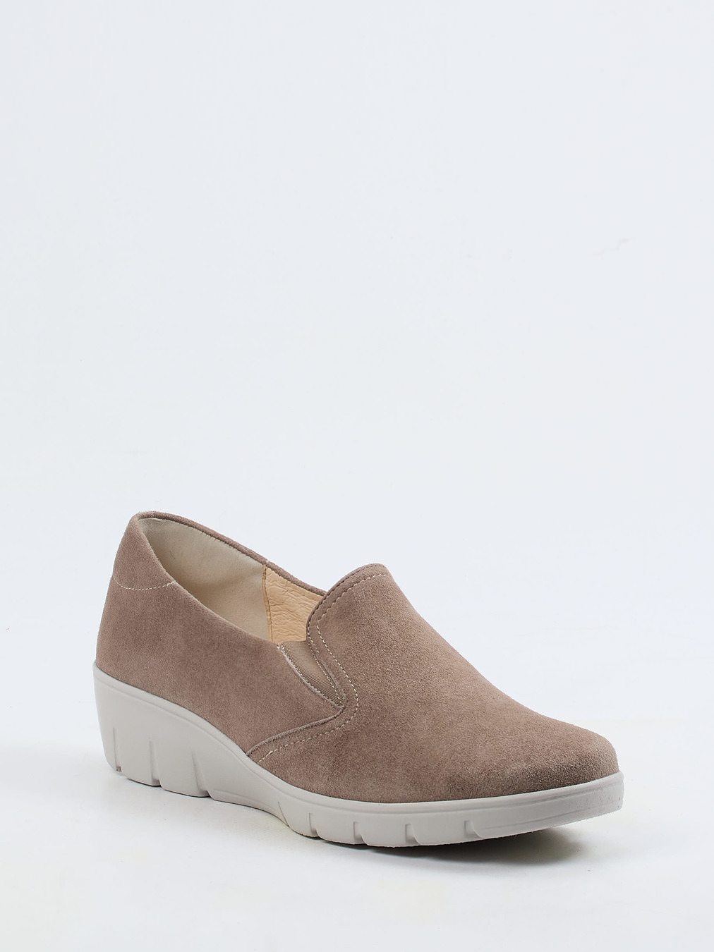 Semler – Komfort-Slipper aus Veloursleder taupe