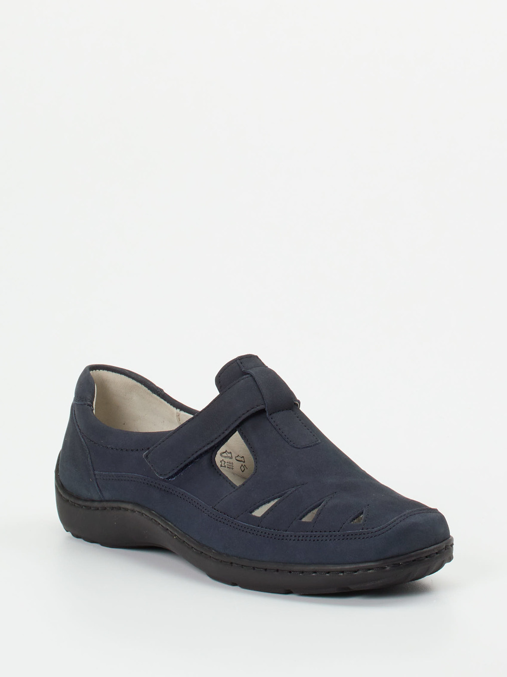 Waldläufer – Spangenschuh aus Nubukleder in Blau