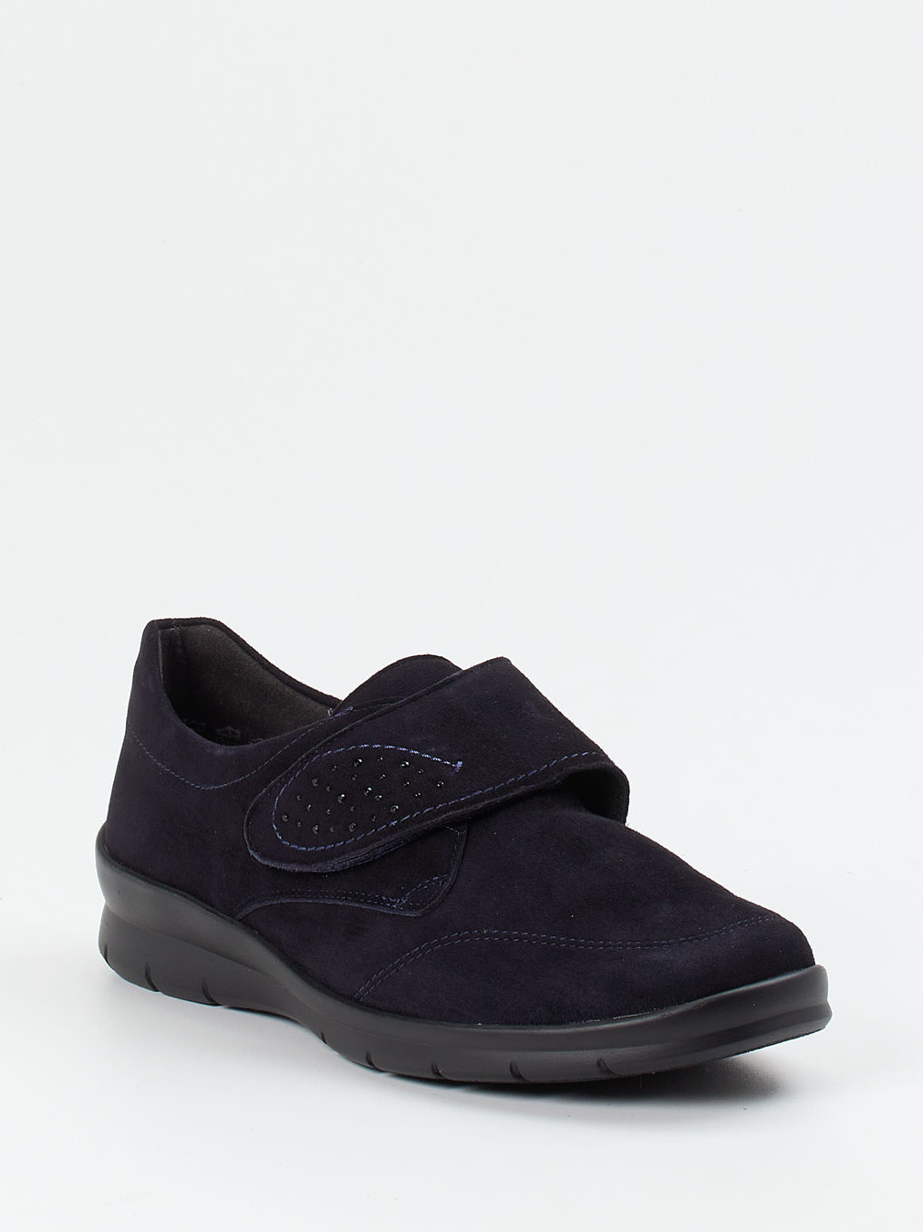 Semler – Klettslipper aus Stretch-Veloursleder Blau