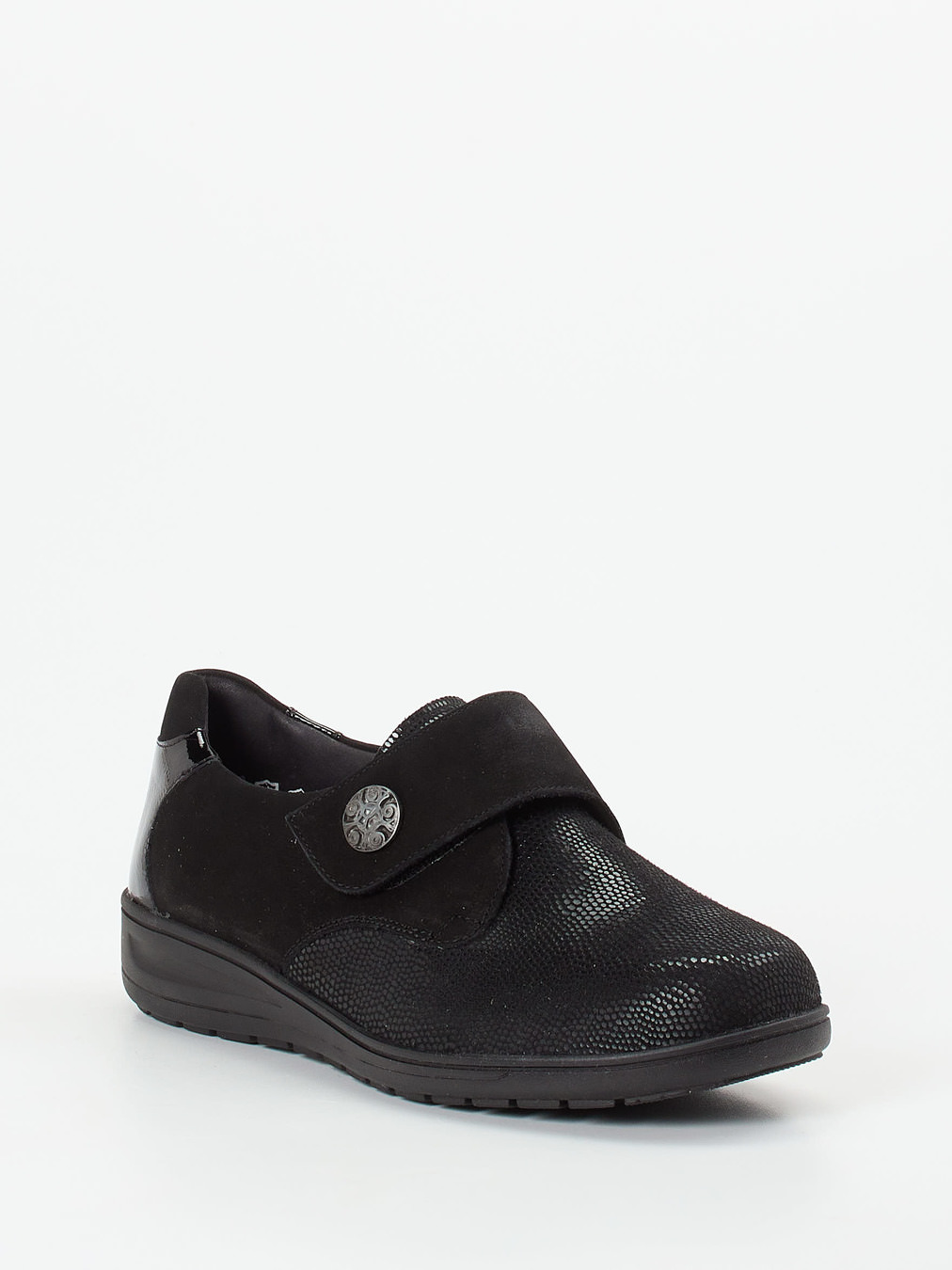 Solidus – Klettslipper aus Nubukleder schwarz