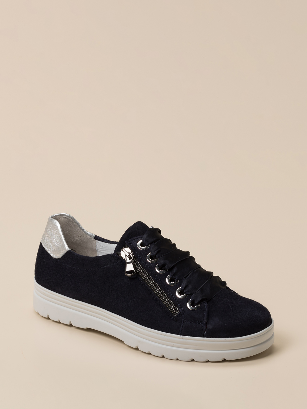 Semler – Sneaker aus Veloursleder Dunkelblau