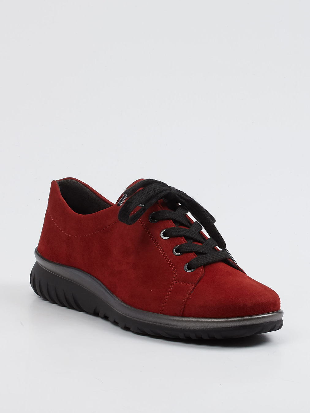 Semler – Komfort-Sneaker aus Veloursleder dunkelrot