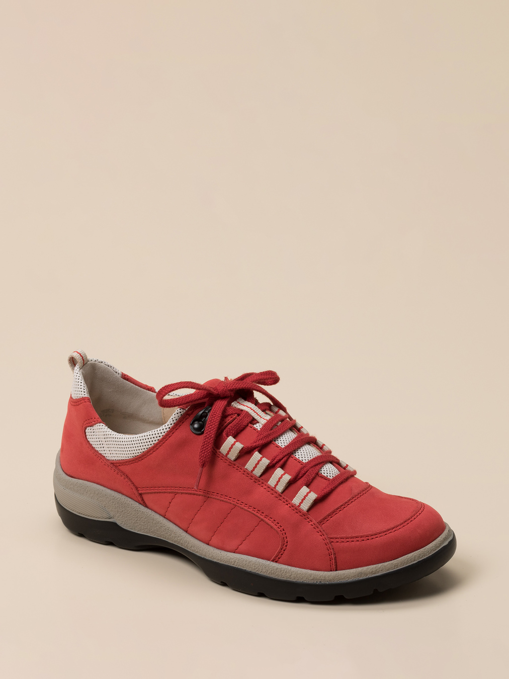 Semler – Komfort-Sneaker aus Nubukleder Tomatenrot