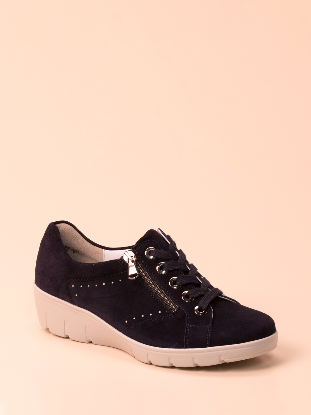 Semler – Komfort-Sneaker aus Veloursleder Dunkelblau