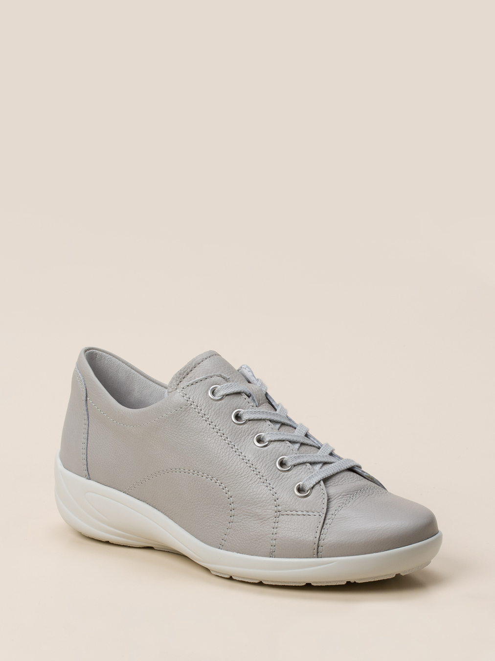 Semler – Komfort-Sneaker aus Kalbleder hellgrau