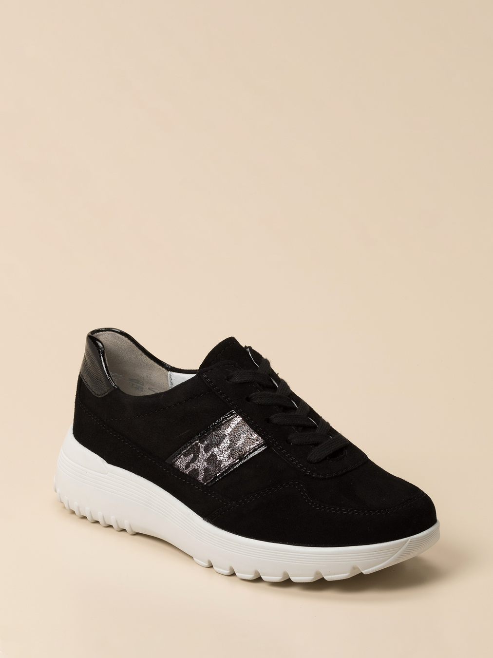 Semler – Komfort-Sneaker aus Veloursleder Schwarz