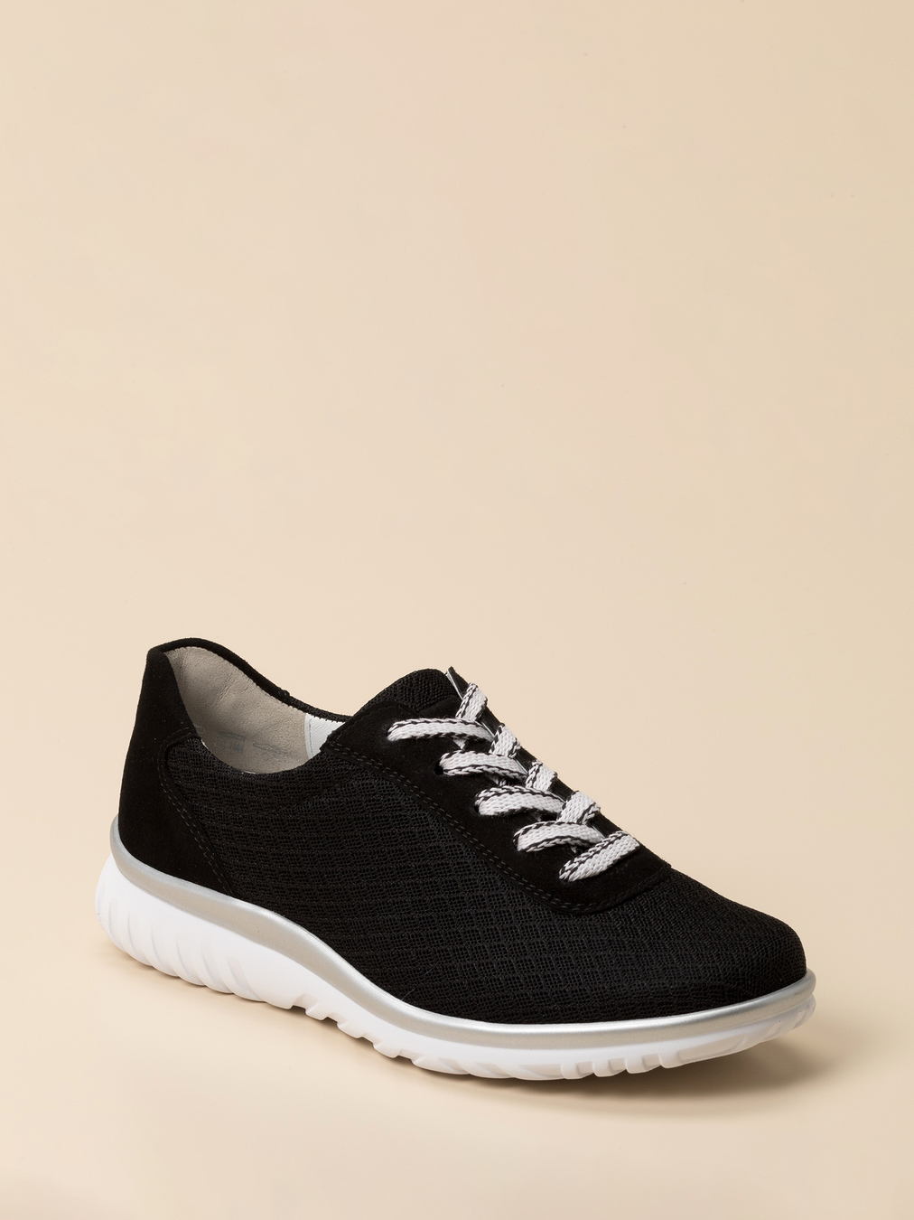 Semler – Komfort-Sneaker aus Mesh-Textil Schwarz