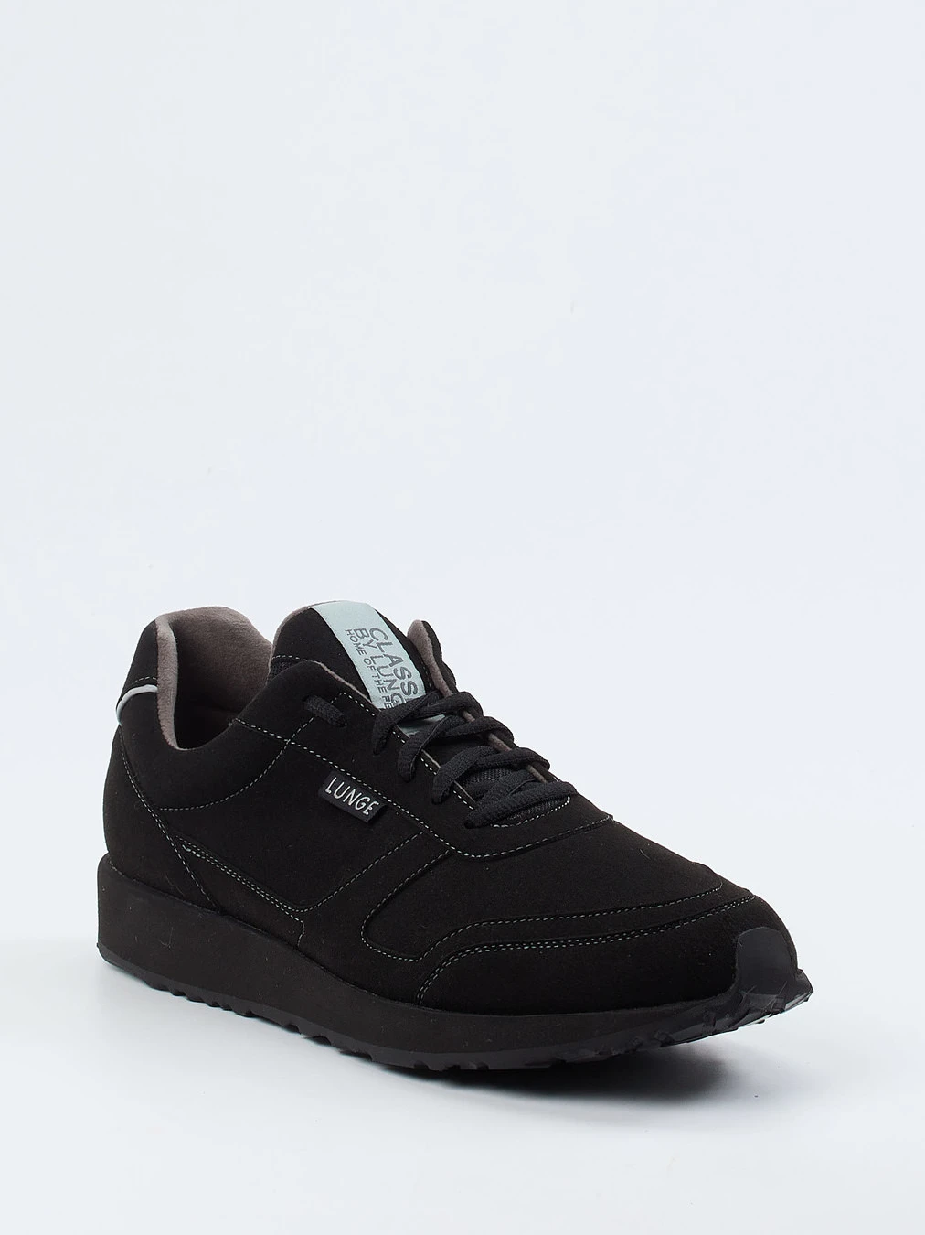 Lunge – Sneaker aus Mikrofaser-Velours Schwarz