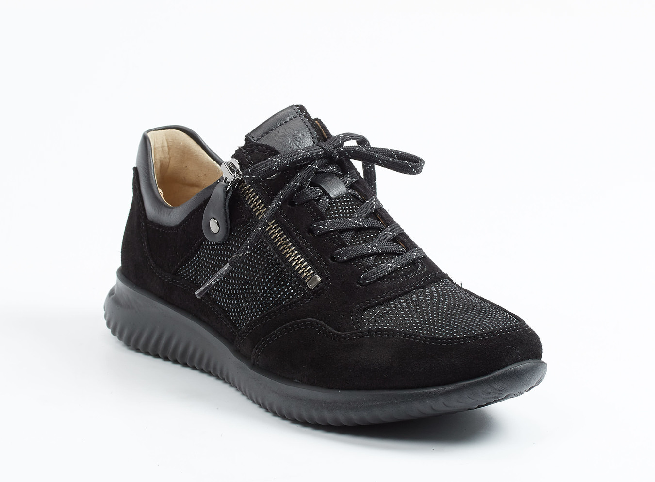 Hartjes – Komfort-Sneaker aus Veloursleder schwarz