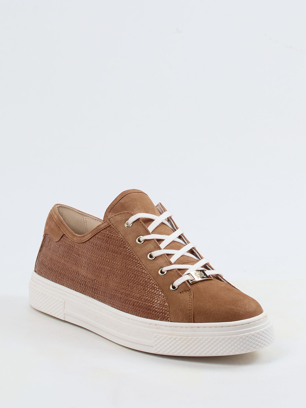 Hassia – Sneaker aus Veloursleder cognacfarben