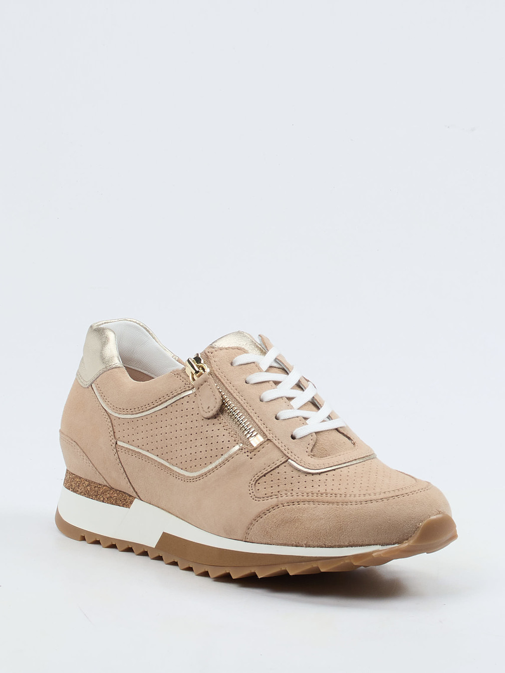 Hassia – Komfort-Sneaker aus Veloursleder beige