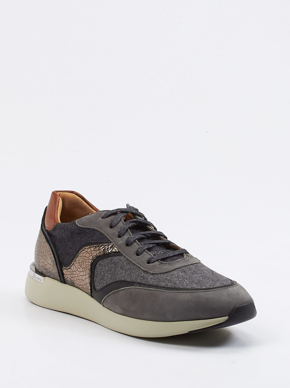 Sioux – Sneaker aus Velour und Textil in Grau