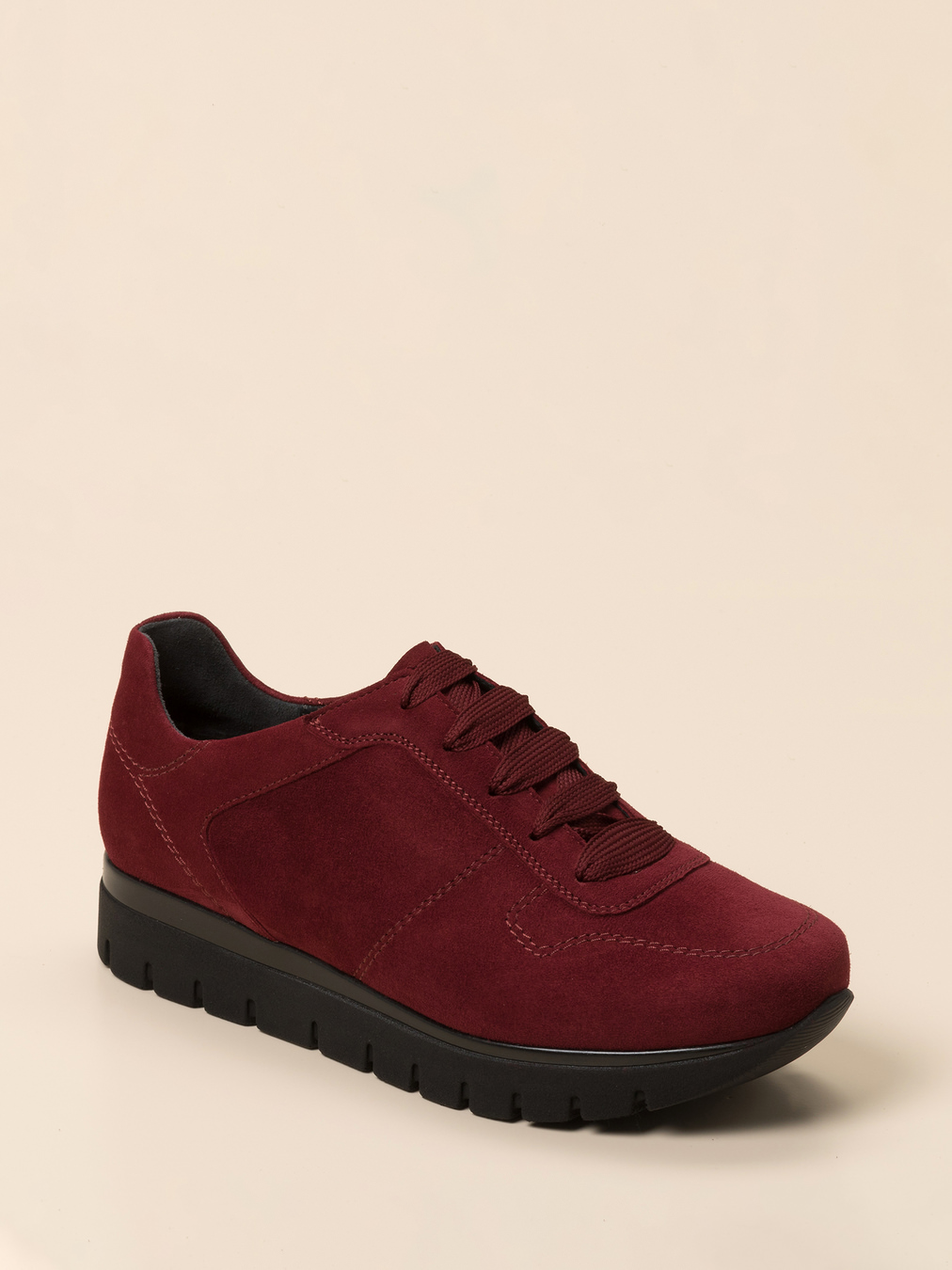 Semler – Komfort-Sneaker aus Veloursleder bordeaux