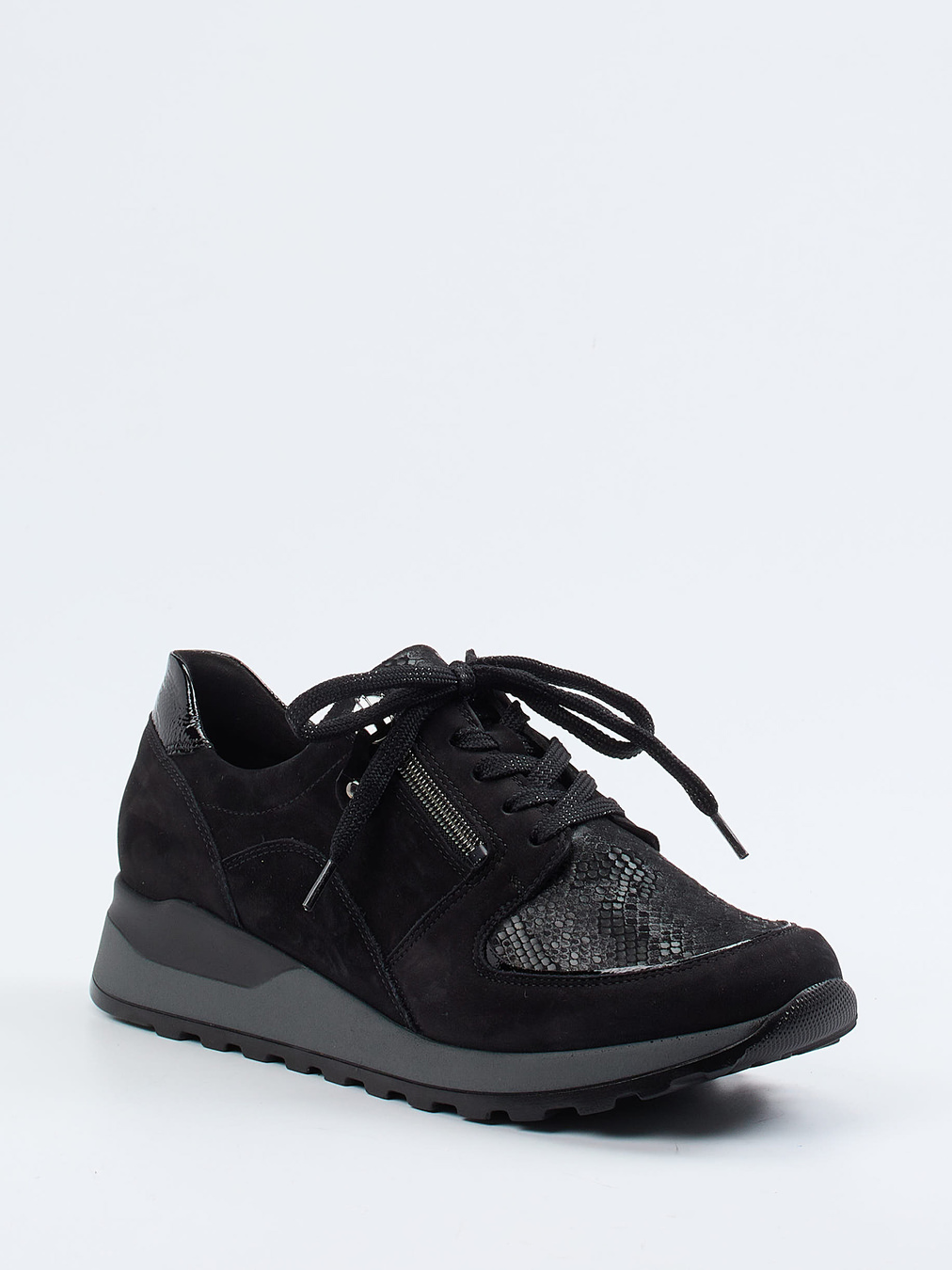 Waldläufer – Komfort-Sneaker aus Nubukleder Schwarz