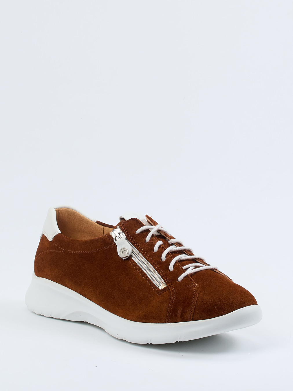 Ganter – Komfort-Sneaker aus Veloursleder rostbraun