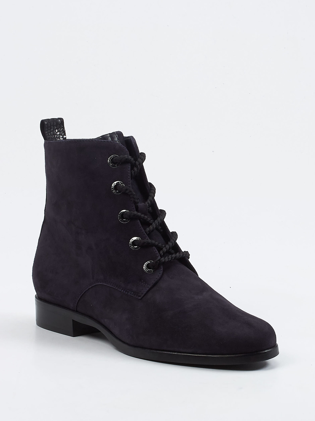 Hassia – Schnürboots aus Veloursleder Dunkelblau