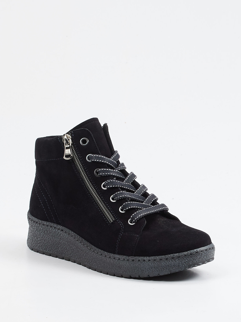 Semler – Keilsohlen-Boots aus Veloursleder Blau