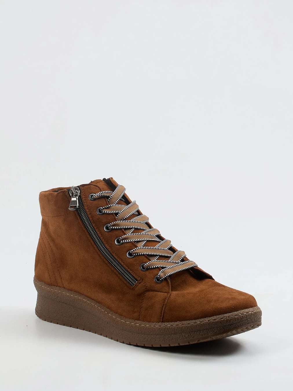Semler – Keilabsatz-Boots aus Veloursleder braun