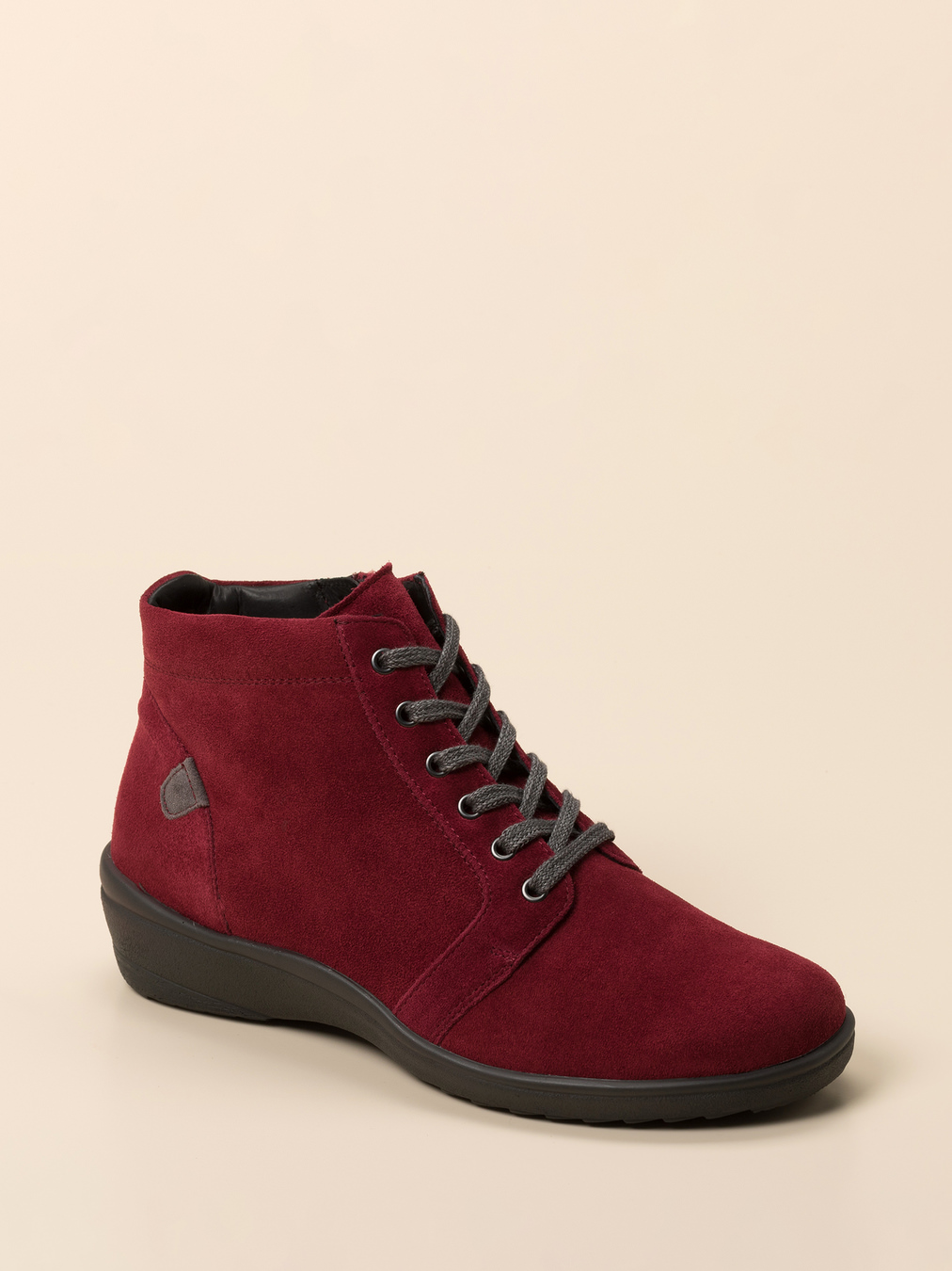 Ganter – Komfort-Stiefelette aus Veloursleder bordeaux