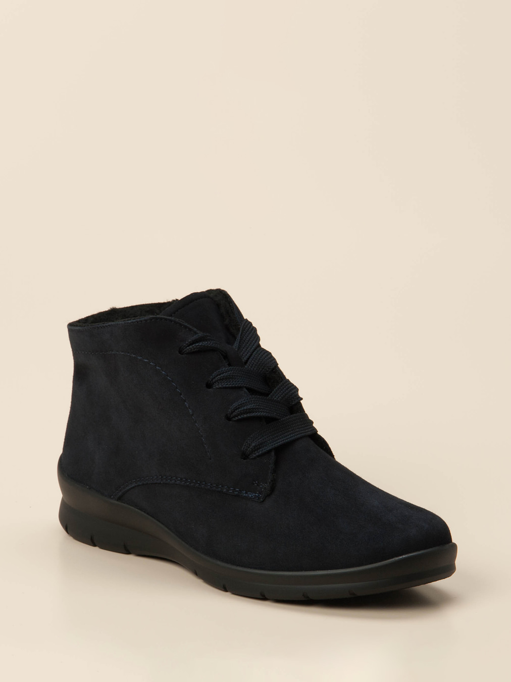 Semler – Komfort-Stiefeletten aus Veloursleder blau