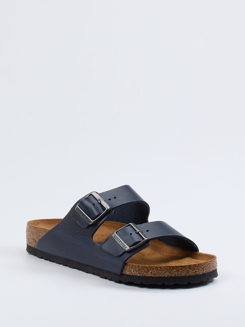 Birkenstock – Zweiriemer-Pantolette aus Fettleder Dunkelblau